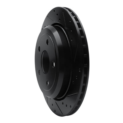 R1 Concepts R1 11-25 Dodge Durango Rear Right Drilled & Slotted Black Brake Rotor