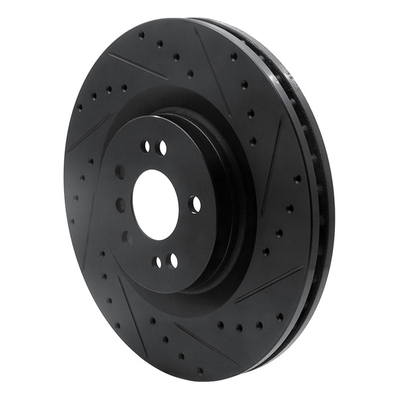 R1 Concepts R1 06-12 Mercedes-Benz R350 Front Right Drilled & Slotted Black Brake Rotor