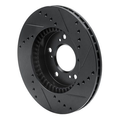 R1 Concepts R1 91-01 Acura RL Front Left Drilled & Slotted Black Brake Rotor