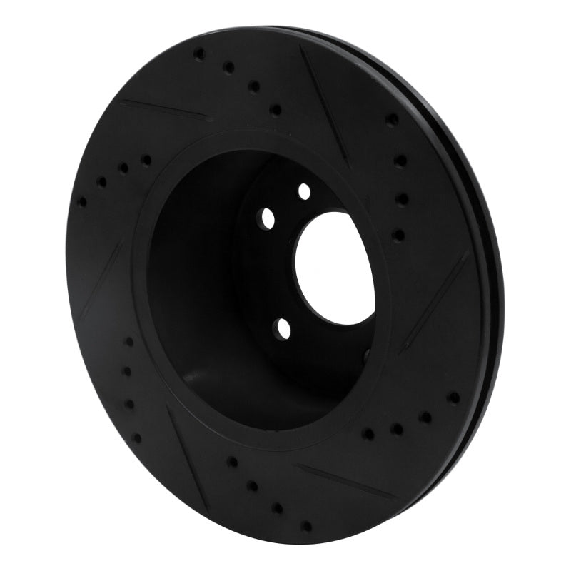 R1 Concepts R1 99-04 Land Rover Discovery Front Left Drilled & Slotted Black Brake Rotor