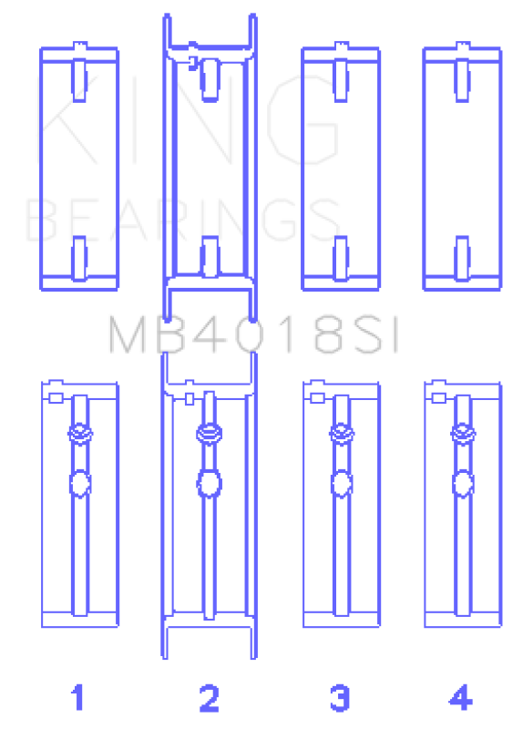 King Engine Bearings Holden 231 (3800) V6 (Size STD) Main Bearing Set