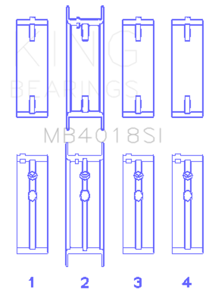 King Engine Bearings Holden 231 (3800) V6 (Size STD) Main Bearing Set