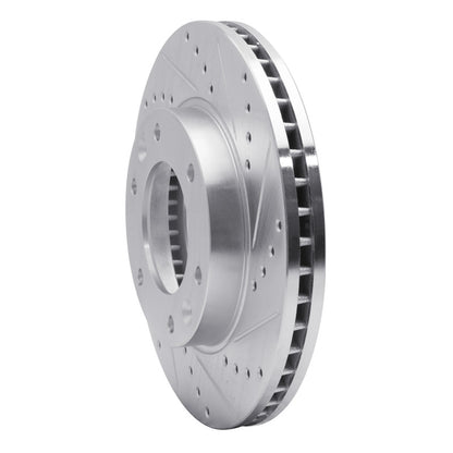 R1 Concepts R1 06-14 Hyundai Entourage Front Right Drilled & Slotted Silver Brake Rotor