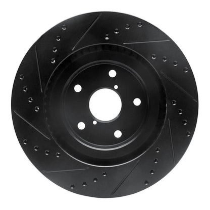 R1 Concepts R1 -24 Subaru Forester Front Right Drilled & Slotted Black Brake Rotor