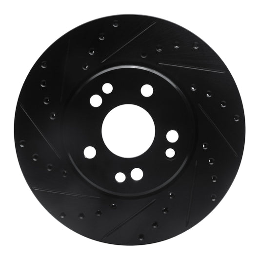 R1 Concepts R1 90-98 Mercedes-Benz 500E Front Left Drilled & Slotted Black Brake Rotor