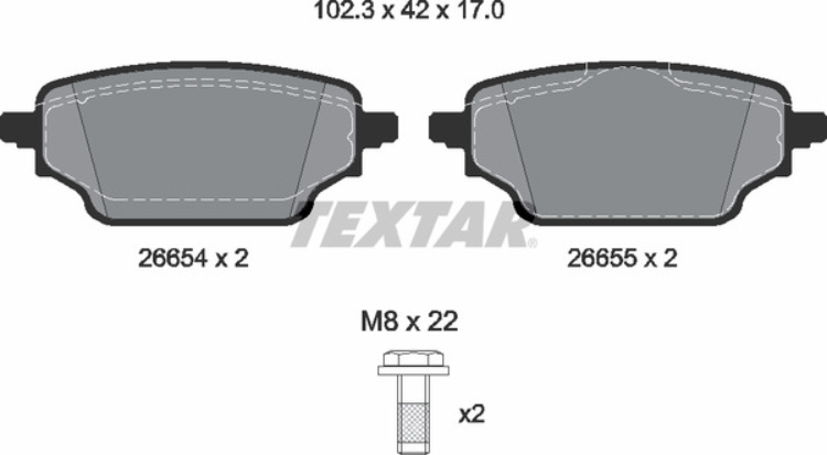 TEXTAR 2665401 MERCEDES-BENZ; NISSAN; RENAULT, Brake Pad Set - 2147601