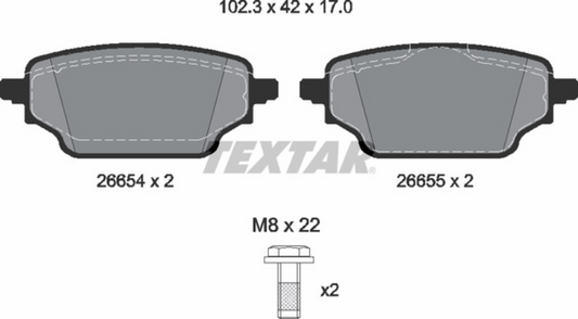 TEXTAR 2665401 MERCEDES-BENZ; NISSAN; RENAULT, Brake Pad Set - 2147601