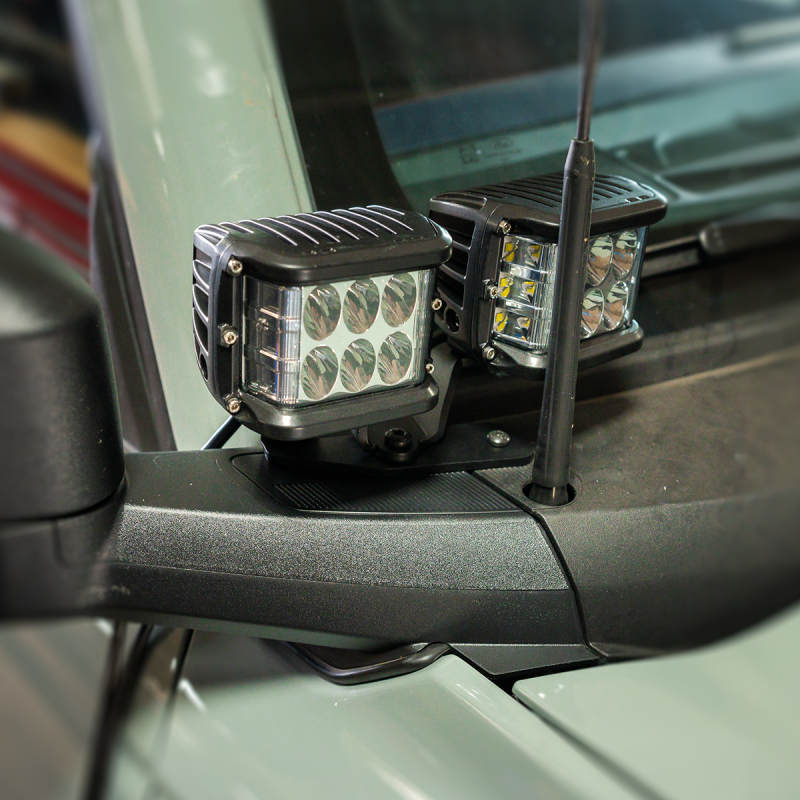 Cali Raised LED Cali Raised 2021+ Ford Raptor Ditch Light Mount Kit - 2 3X2 18W Amber Led Pods / No