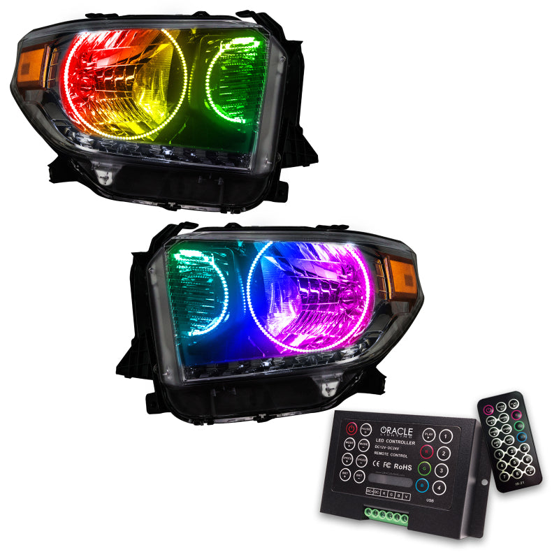 ORACLE Lighting Oracle 14-17 Toyota Tundra SMD HL - Dual Halo Kit - ColorSHIFT w/ 2.0 Controller