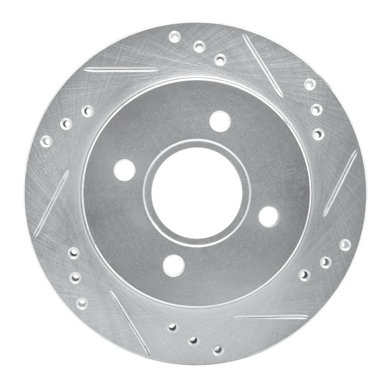 R1 Concepts R1 95-04 Ford CONTOUR Rear Right Drilled & Slotted Silver Brake Rotor