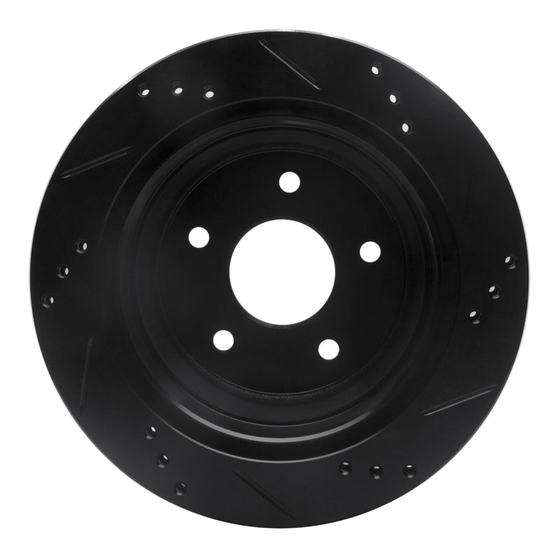 R1 Concepts R1 97-05 Chevrolet Blazer Rear Left Drilled & Slotted Black Brake Rotor