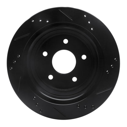 R1 Concepts R1 97-05 Chevrolet Blazer Rear Left Drilled & Slotted Black Brake Rotor