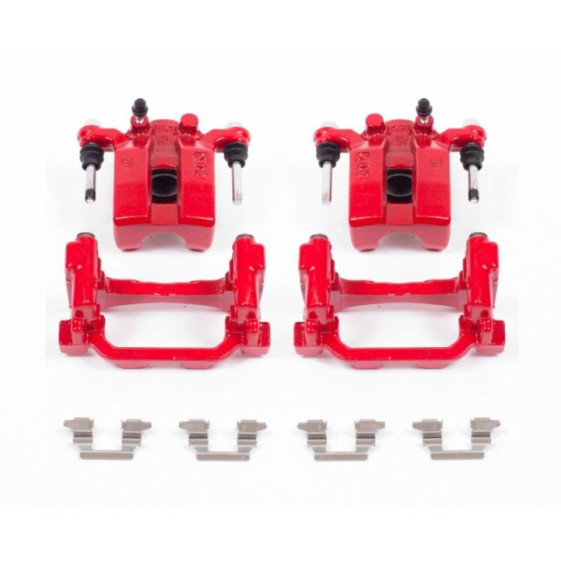 PowerStop Power Stop 07-08 Infiniti G35 Rear Red Calipers w/Brackets - Pair