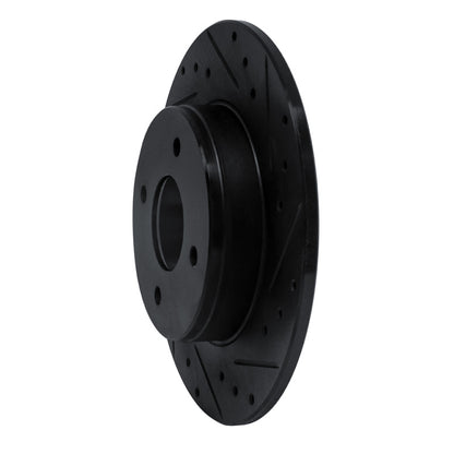 R1 Concepts R1 84-85 Nissan 300ZX Rear Right Drilled & Slotted Black Brake Rotor