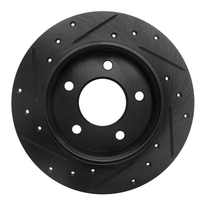 R1 Concepts R1 04-13 Mazda 3 Rear Right Drilled & Slotted Black Brake Rotor