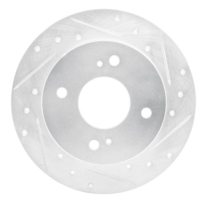 R1 Concepts R1 89-98 Nissan 240SX Rear Right Drilled & Slotted Silver Brake Rotor