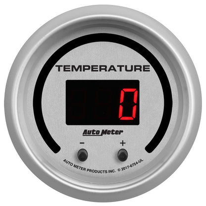Autometer 52.4mm Silver Switchable 60-340 Degrees F/40-170 Degrees C Ultra-Lite Elite Digital Gauge