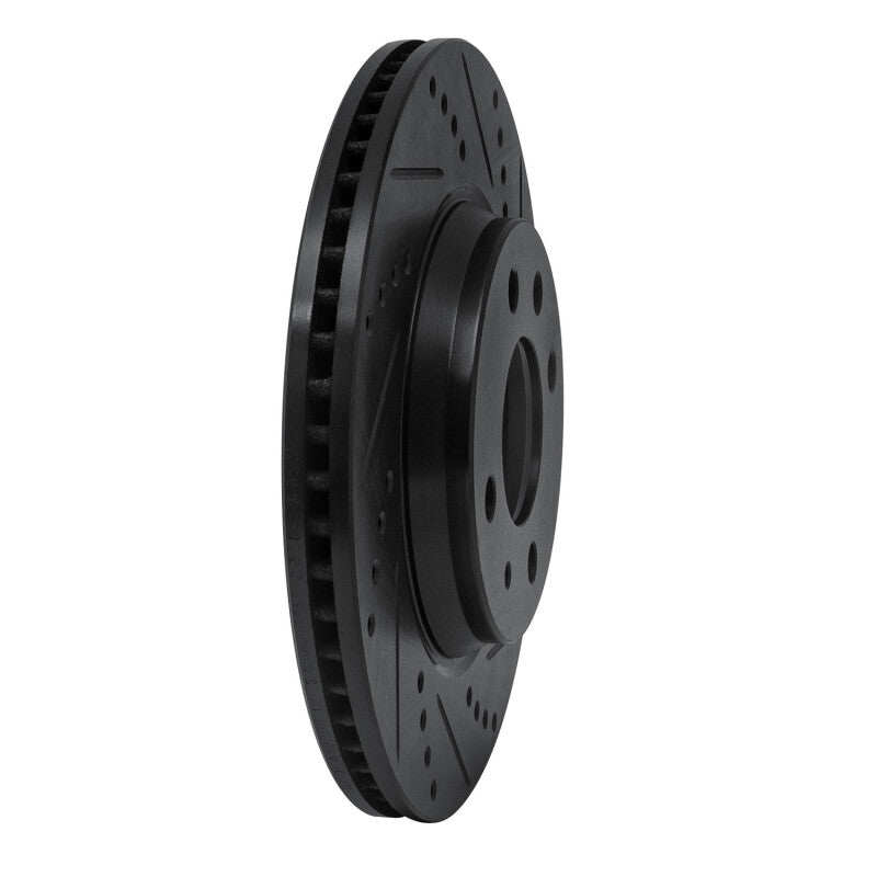 R1 Concepts R1 86-86 Saab 9000 Front Right Drilled & Slotted Black Brake Rotor
