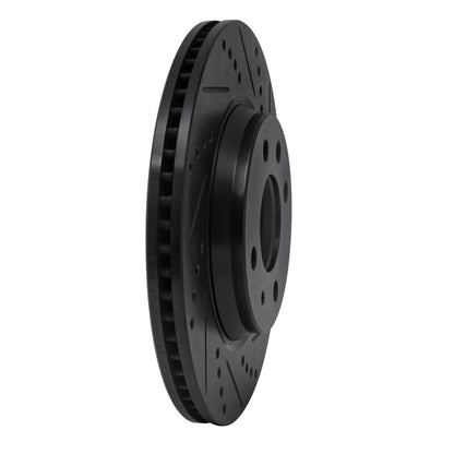 R1 Concepts R1 86-86 Saab 9000 Front Right Drilled & Slotted Black Brake Rotor