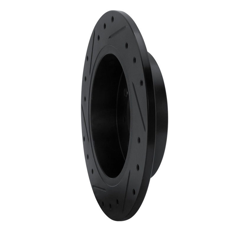 R1 Concepts R1 91-94 Nissan Sentra Rear Right Drilled & Slotted Black Brake Rotor