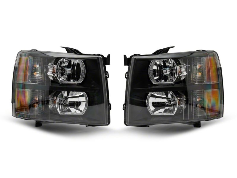 Raxiom 07-13 Chevrolet Silverado 1500 Euro Headlights- Black Housing (Clear Lens)