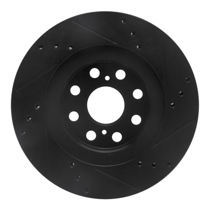 R1 Concepts R1 00-05 Toyota MR2 Spyder Rear Left Drilled & Slotted Black Brake Rotor
