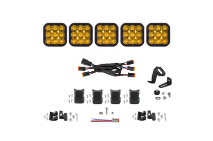 Diode Dynamics SS5 Sport Universal CrossLink 5-Pod Lightbar - Yellow Driving