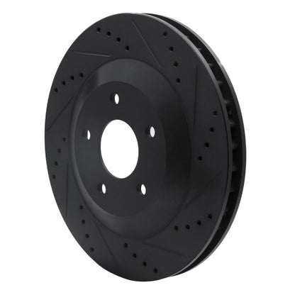 R1 Concepts R1 97-09 Cadillac XLR Left Front Drilled & Slotted Black Brake Rotor