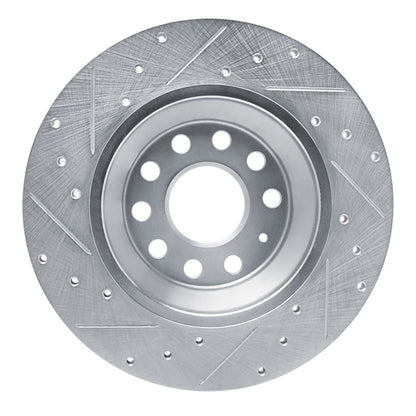 R1 Concepts R1 16-25 Audi Q3 Rear Right Drilled & Slotted Silver Brake Rotor