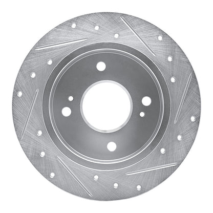 R1 Concepts R1 90-06 Infiniti G20 Rear Left Drilled & Slotted Silver Brake Rotor