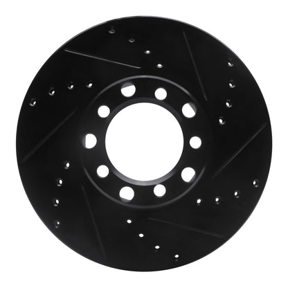 R1 Concepts R1 72-80 Mercedes-Benz 280SEL Front Right Drilled & Slotted Black Brake Rotor