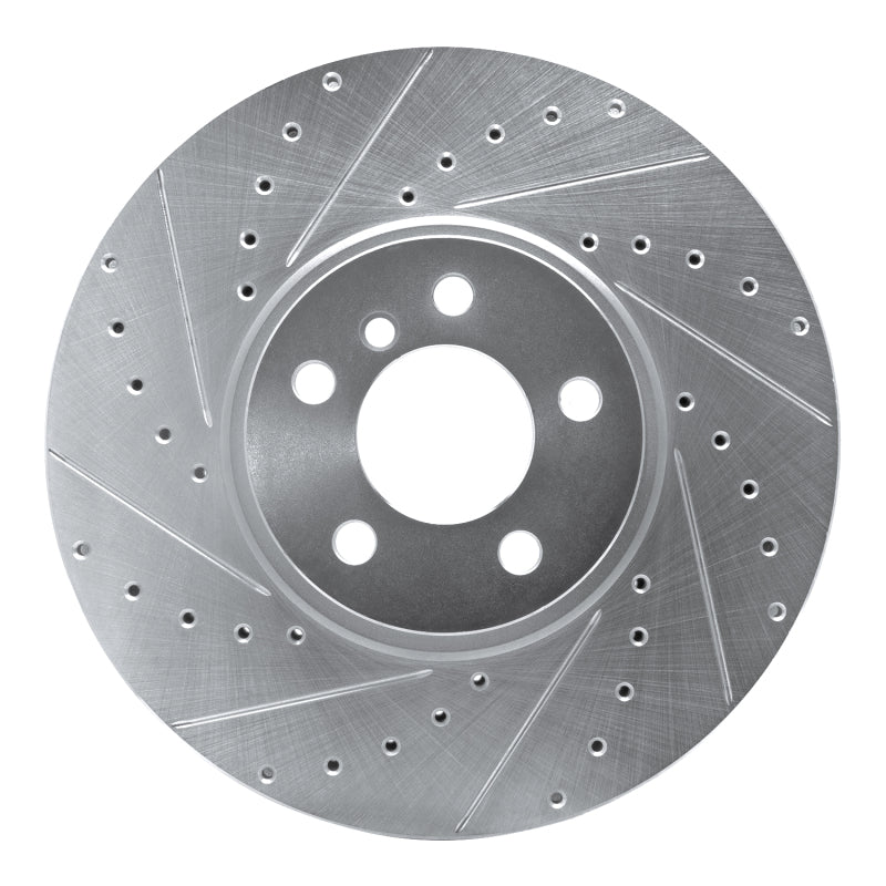 R1 Concepts R1 02-06 BMW X5 Front Left Drilled & Slotted Silver Brake Rotor