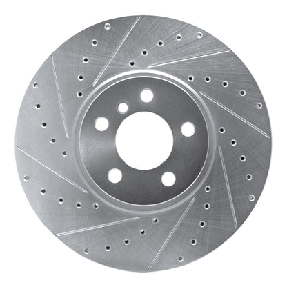 R1 Concepts R1 02-06 BMW X5 Front Left Drilled & Slotted Silver Brake Rotor