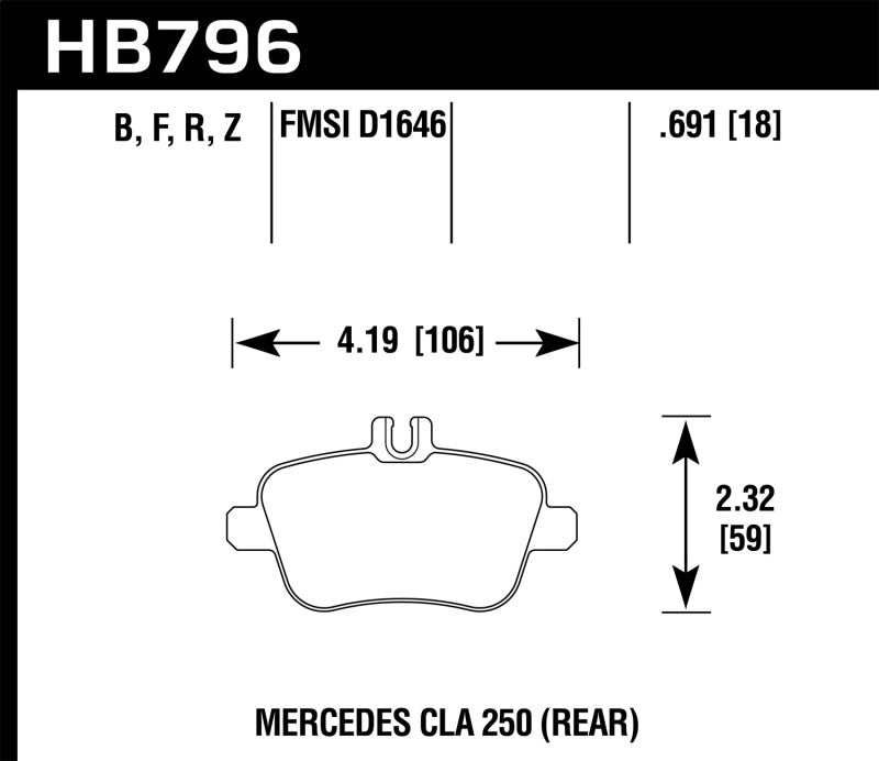 Hawk Performance Hawk 14-17 Mercedes-Benz CLA 250 HPS 5.0 Rear Brake Pads