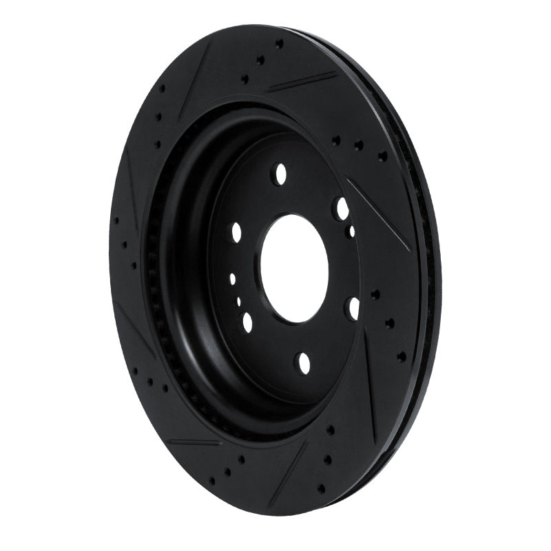 R1 Concepts R1 19-25 Cadillac Escalade ESV Rear Right Drilled & Slotted Black Brake Rotor