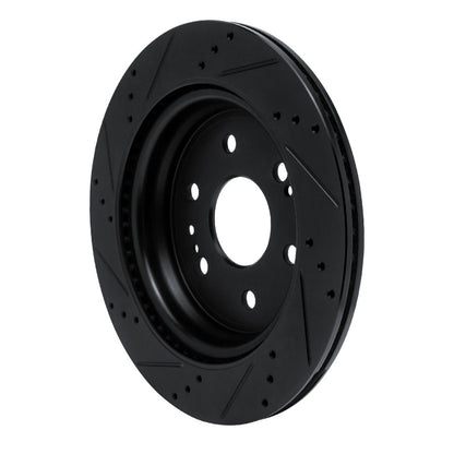 R1 Concepts R1 19-25 Cadillac Escalade ESV Rear Right Drilled & Slotted Black Brake Rotor