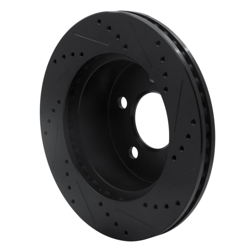 R1 Concepts R1 99-06 Jeep Cherokee Front Left Drilled & Slotted Black Brake Rotor