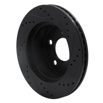 R1 Concepts R1 99-06 Jeep Cherokee Front Left Drilled & Slotted Black Brake Rotor