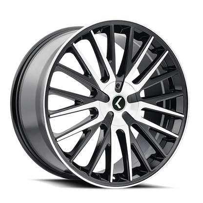 Kraze Wheels Kraze KR185 Double Down 17x8 / 5x112/120 BP / 38mm Offset / 74.1mm Hub Gloss Black Machined Wheel