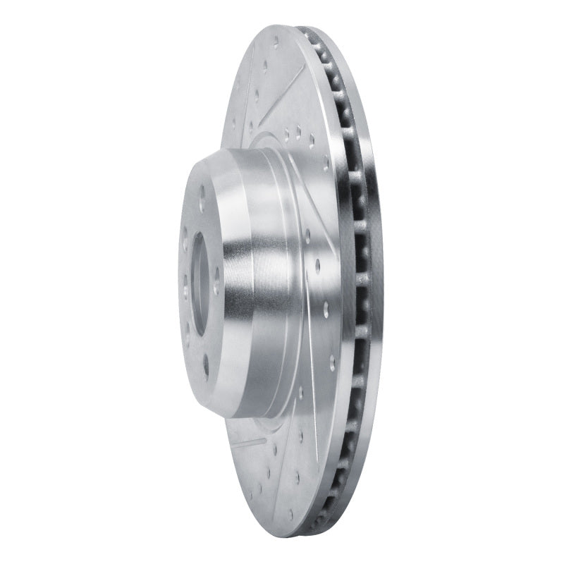 R1 Concepts R1 18-25 BMW Z4 Front Left Drilled & Slotted Silver Brake Rotor