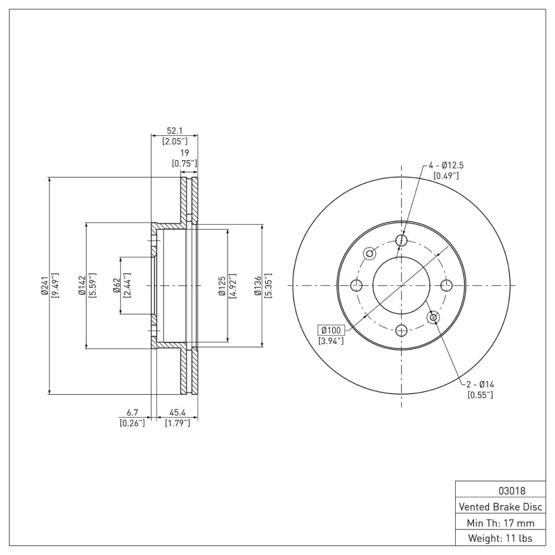 DFC 03-06 Dodge Verna (Mexico) Front Brake Rotor
