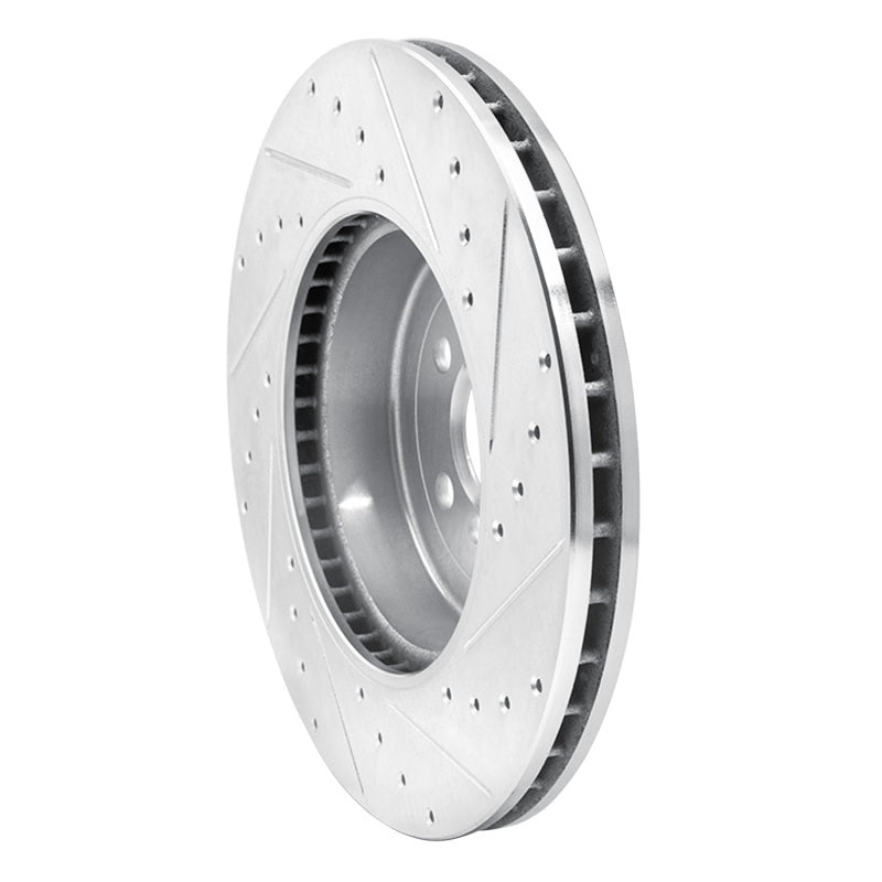 R1 Concepts R1 17-25 BMW 530E Front Left Drilled & Slotted Silver Brake Rotor