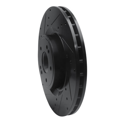 R1 Concepts R1 18-22 Genesis G70 Front Left Drilled & Slotted Black Brake Rotor