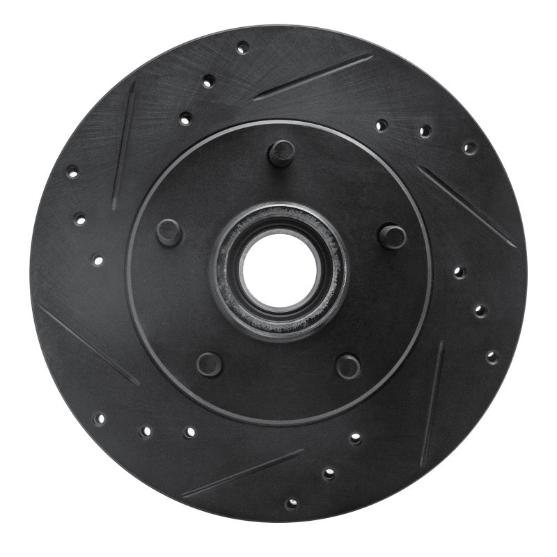 R1 Concepts R1 1982-1995 Buick Regal Front Left Drilled & Slotted Black Brake Rotor