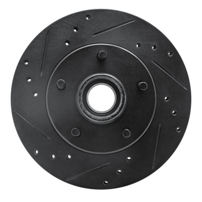 R1 Concepts R1 1982-1995 Buick Regal Front Left Drilled & Slotted Black Brake Rotor