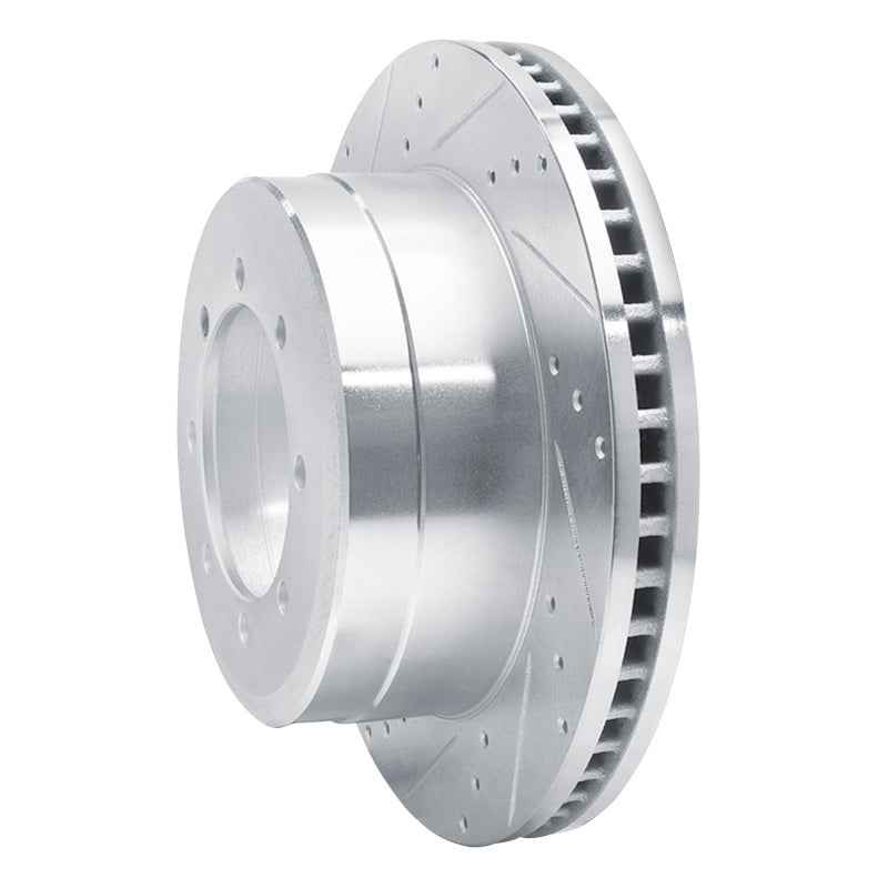 R1 Concepts R1 11-22 Ford F-450 Super Duty Rear Left Drilled & Slotted Silver Brake Rotor