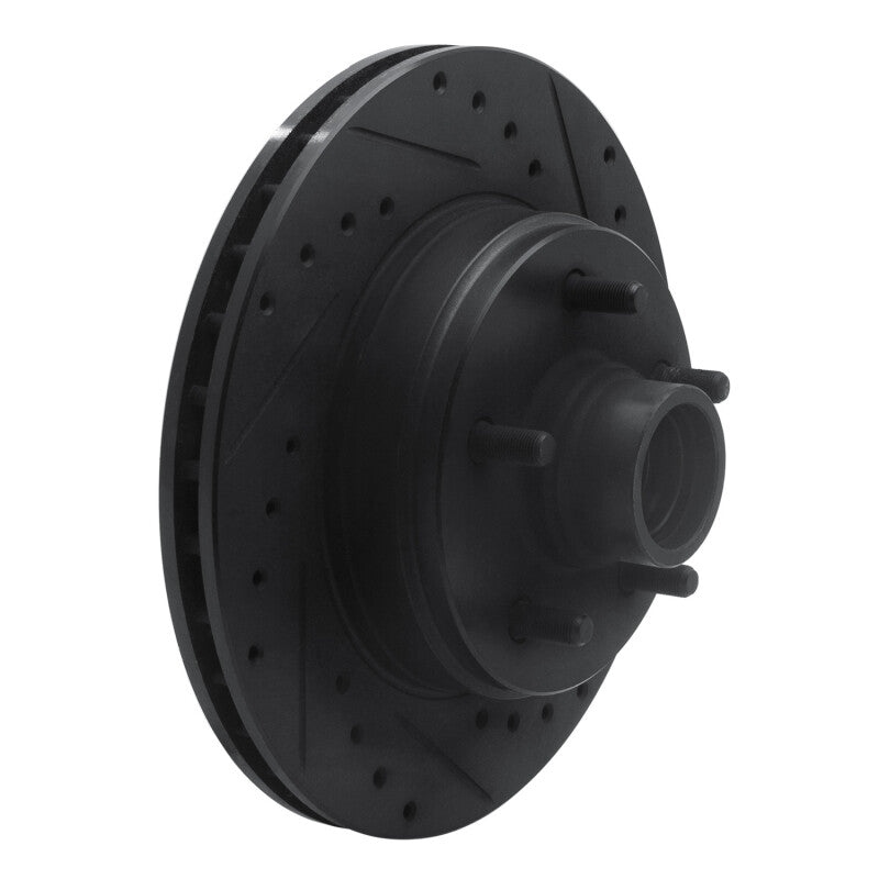 R1 Concepts R1 90-02 Chevrolet ASTRO Front Right Drilled & Slotted Black Brake Rotor