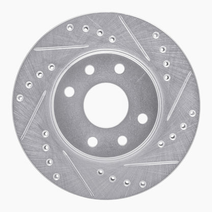 R1 Concepts R1 90-93 Asuna SUNFIRE Front Right Drilled & Slotted Silver Brake Rotor