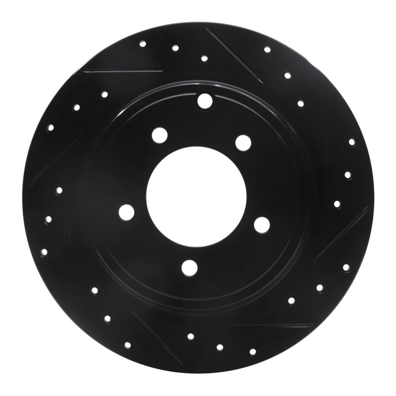 R1 Concepts R1 07-17 Chrysler Sebring Rear Right Drilled & Slotted Black Brake Rotor