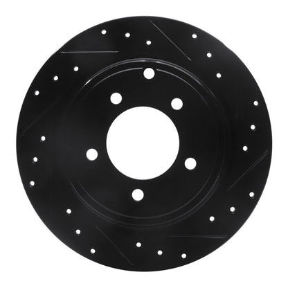R1 Concepts R1 07-17 Chrysler Sebring Rear Right Drilled & Slotted Black Brake Rotor